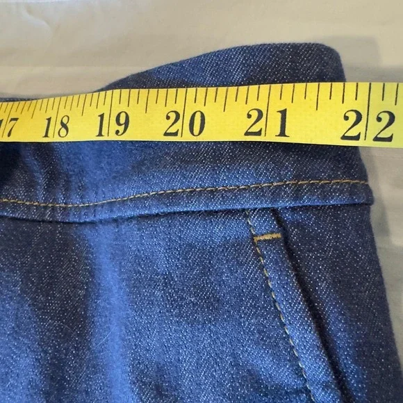 Talbots Dress Denim Slit Ankle Pants Size 20W Dark Blue Welt Pockets Work Preppy - Picture 10 of 12